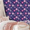 VaryFloral Carta Adesiva per Mobili Blu Navy Decorazioni Parete 30.5cmx300cm Carta da Parati Fiore Rosa Adesivi Murali Addensato Pellicola Adesiva per Mobili Foglie Rosa Pallido Adesivi per Cucina