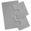 EmporioHome Tappeto 3 Pezzi Bagno Rettangolare in Cotone Scendi Doccia Alta QualitA' Made in Italy (grigio)