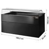 Banco Vetrina Refrigerato Ventilato per Pasticceria Mod. Belluno, Vetro Basso, +2°C/+6°C, 4 Vassoi, Lunghezza 180,2 cm, Colore Nero