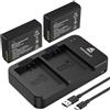 Homesuit LP-E10 Batteria e Caricatore LP-E10 per Canon EOS 1100D, EOS 1200D, EOS 1300D, EOS 2000D, EOS Rebel T3, T5, T6, T7, Kiss X50, Kiss X70 (Confezione da 2, 1600mAh)