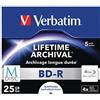 Verbatim 43823 BD-R da 25 GB, 5 Pacco Jewel Case