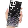 LCHULLE Glitter Cover per Samsung Galaxy S23 Ultra 5G Brillante,Nero | Trasparente Cover con Brillantini,Glitter Custodia Antiurto Protettivo,Clear Case TPU Cover per Ragazze e Donne