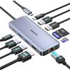 Melelink Hub USB C Multiporta Melelink 10 in 1, Docking Station con HDMI 4K, Ethernet RJ45, PD 100W, 4 Porte USB, Lettore SD/TF, per MacBook, Dell, HP, Lenovo e Altri Notebook