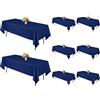 YMHPRIDE Confezione da 8 tovaglie rettangolari blu navy, 152,4 x 259,1 cm, per tavoli rettangolari da 1,8 m, in poliestere lavabile, per feste di nozze, banchetti, vacanze, cene, decorative, colore
