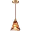 DLGLOLIN Lampadario a sospensione in vetro ambra vintage E27,svasato