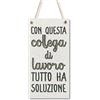 CARISPIBET Con questo collega di lavoro | segni decorativi decorazione dell'ufficio segno regalo compagno di lavoro cartelli decorativi 15 x 30 cm