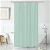 LUKDUNG Tenda da bagno in poliestere, 100 x 200 cm, anti muffa per bagno, tenda da doccia in tessuto, impermeabile, lavabile, Shower Curtain con 7 ganci verde