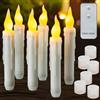 Yakpo Confezione da 6 candele a LED coniche a batteria, candele galleggianti per Halloween, senza fiamma, tremolanti elettriche, per esterni, candele finte, portacandele da finestra, decorazioni