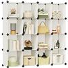 SONGMICS Scarpiera, Scaffale a 16 Cubi Modulari, Guardaroba, Recinto per Animali Domestici, Camera da Letto Cabina Armadio Ingresso, 31 x 123 x 123 cm, Bianco Crema LPC442M01