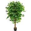 OXLLXO Albero di ficus artificiale in seta da 1,8 m (183 cm) con vaso in plastica, pianta finta per ufficio, casa, fattoria, soggiorno, decorazione per la casa (interno/esterno)