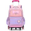 Amythe Zaino Trolley Bambina 6-10 anni - Zaino Bambini Scuola Elementare con Carrello Rimovibile a 6 Ruote - Leggero, Idrorepellente, con Fasce Riflettenti per Elementari, Viola