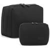 GOUNNU Beauty Case Donna 2 Pezzi Borsa da Trucco Beauty Case da Viaggio Impermeabile Borsa da Toilette Organizer Pochette Trucchi per Cosmetici Perfetto per Donne Ragazze (Nero)
