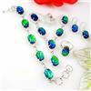 "Fatto a mano" Set di gioielli fatti a mano con pietre preziose opali triplette verdi in...