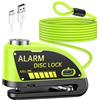 HAPYTHDA Lucchetto a disco per moto, con allarme, 120 dB, ricaricabile, USB, universale, Ø 7 mm, antifurto con cavo promemoria da 1,8 m