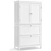 VASAGLE Mobile da Bagno, Mobiletto da Bagno, Credenza da Cucina, Armadietto con 2 Cassetti e 2 Ante, Ripiano Regolabile, 30 x 60 x 110 cm, Bianco BBC551P31