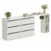 SONGMICS HOME Cassettiera Camera da Letto in Truciolato e MDF, Comò Moderno con 6 Cassetti, Mobile Salvaspazio, 153 x 39 x 73,9 cm, Bianco, per Soggiorno e Ingresso, Collezione KADIN LTS656W01