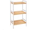 SONGMICS Scaffale Portaoggetti in Bambù a 3 Livelli, 45 x 31,5 x 80 cm | Organizzatore per Bagno, Cucina, Camera da Letto, Bambù Chiaro, COLLEZIONE BAMBOU BCB73Y