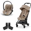 Cybex Platinum Duo Passeggino Cybex Platinum Coya con Cloud T i-Size Telaio Matt Black Cozy beige
