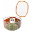Wintem - Organizer Porta Spezie per Cucina con 4 Scomparti e Cucchiaini Dosatori, Organizer Condimenti Compatto con Coperchio Trasparente e Maniglia Ergonomica Facile da Usare