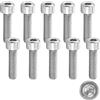 cyclingcolors 10 viti cilindriche in acciaio inox A2 a esagono incassato, norma DIN 912, ISO 4762, filettatura metrica, M8 x 10 mm (lunghezza filettatura 10 mm)