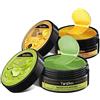 Mifeloy 2 pezzi 60 pezzi di maschera idratante per occhi idratante, verde + oro 24 K, 30 paia di collagene idrogel anti invecchiamento, maschera per occhi con acido ialuronico, rimozione di occhiaie scure,