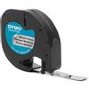 DYMO Nastro Originale Nero su sfondo Metallico (S0721730, 91208) (12 mm X 4 m) DYMO LetraTAG