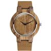 MicLee Orologio da polso da uomo e donna, in legno di bambù, con motivo albero della vita, con cinturino in pelle, orologio al quarzo in legno naturale, orologio decorativo casual, Marrone, Cinturino