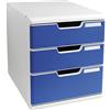 Exacompta 325003D Cassettiere, Grigio Chiaro/Blu, 35 x 28.8 x 32