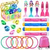 Komicea 30 Pezzi Giochi d'Acqua per Bambini, Sirene Giochi per Piscina Set, Regalo per Bambini 5-9 Anni - Ideale per Piscina, Spiaggia e Allenamento Nuoto