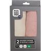 Trois Kilos Sept - Set di 2 fodere per materassi per pannolini per neonati, in spugna assorbente, universali, beige sabbia e rosa antica, 70 x 50 cm