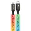 Philips DLC5130A Cavo USB-C Luce RGB, Ricarica Rapida 18W, Cavo intrecciato senza grovigli, Sincronizzazione dati, Caricatore durevole per Android, Tablet, Laptop, Console
