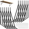 GBACHOOSE 12 supporti per scaffali da 400 x 250 mm, in metallo, colore nero, angolo per carichi pesanti, per montaggio a parete, tavolo da lavoro, scaffalatura