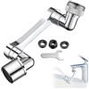 ZEACCT 1 Pcs Allungatore Universale per Rubinetto, Aeratore con Filtro Anti-Schizzi, 1080° Girevole, 2 Modalità di Uscita, per Bagno e Cucina