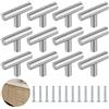 YSDMY Argento Manopole per Mobili da Cucina 12 Pezzi Pomelli per Mobili Forma a T Pomelli per Cassetti 50mm Manopole per Porte per Armadietti，Pomelli Acciaio per l'hardware dei Mobili dell'armadio