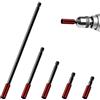 Bubuny 5 Pcs Portainserti Magnetico per Avvitatore con Attacco Esagonale da 1/4 di Pollice e Prolunga, Porta Punte Magnetico per Avvitatore 50/60/100/150/300 mm per Avvitatori Elettrici Trapani