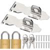 PATIKIL Serratura a Gancio per Porta 2.2 Pollici, 2 Set Cerniera Sicurezza Acciaio Inossidabile, Chiusura a Gancio (25 Mm) con Viti/Chiave per Armadietti, Porte e Cancelli, Argento