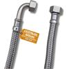 LICHTBLAU Tubo flessibile in acciaio inox resistente alle piegature I 60 cm I 3/8 pollici I con angolo di 90°, adatto per acqua potabile, rubinetto, valvola angolare, tubo corazzato, rubinetto da