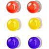 Lucien 6 bottoni autoadesivi a sfera, senza foratura, per armadio, cassetto, decorazione di mobili, pomelli rotondi multicolori (rosso, giallo, blu)