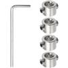 QUARKZMAN 4pz 6mm Set Collare Arresto per Trapano Arresto Profondità, Ring Limitazione Profondità Regolabile Acciaio Inossidabile, Posizionatore Mandrino con Chiave Esagonale, Argento