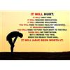 BBPosters Inspirational Motivational quote Sign poster stampa foto (IT will Hurt (Silohuette)) sport, corsa, atletica, triathlon, etc