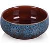 XIYOUQI Ciotola decorativa in ceramica blu, ciotola per chiavi per tavolo d'ingresso, piatti di caramelle, insalatiera, ciotola per frutta per bancone della cucina, piccolo portagioie per camera da