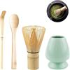 qobobo Matcha - Set di 4 scope per matcha, cucchiaio, supporto per scopa, pennello matcha, accessorio giapponese per la cerimonia matcha, set perfetto per la preparazione