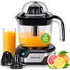 Aigostar Spremiagrumi Elettrico, 1,2L, Spremiagrumi con indicatore LED, 40W, 2 coni staccabili, Doppio Senso di Giro, Base in acciaio inox, Nero, Juicy