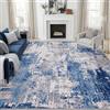 DEFYNEE Tappeto extra large per soggiorno, 240 x 300 cm, moderno, astratto, antiscivolo, morbido, a pelo corto, lavabile, per corridoio, camera da letto e sala da pranzo, colore: grigio blu