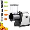 COOCHEER Grattugia elettrica per verdure, Affettatrice per verdure elettrica 250W Tagliaverdure con 5 lame e grande vano di riempimento per formaggio patate e frutta
