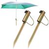 com-four® 2 Supporti per ombrellone in Acciaio - Attacco a Terra per Il Giardino - picchetto per ombrelloni - Diametro del palo di Circa 30-42 mm (Colore Oro - 2 Pezzi)