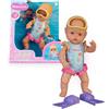 Nenuco Impara ad immergersi, bambola meccanica 35 cm, muove le gambe, nuova avanti e indietro, con costume da bagno, pinne e occhialini, per bambine/I dai 2 anni, Famosa NFN75000