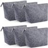 Xuniea 6 Pezzi Sacchetti Cosmetici in Feltro Borsa in Feltro per Disegnare con Cerniera Beauty Case da Viaggio Borsa per Trucco per Natale Festa della Mamma Donne Colleghi(Grigio)
