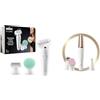 Braun Silk-épil 9 Flex Depilatore Donna Epilatore con Accessorio Massaggiante, Custodia da Viaggio, Idea Regalo, 9020 Bianco e Oro & FaceSpa Pro, Depilatore Donna Viso Accessori