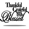 Vivegate Thankful Grateful Blessed Wall Decor - Home Thankful Iron Wall Decor Blessed Wall Signs for Home Decor Ingresso (Large - 46 x 30,5 cm)